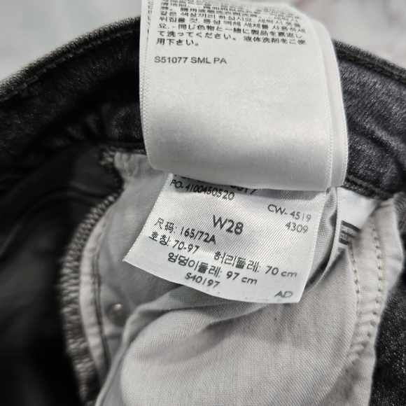 Levis Jeans Women 28 Black Gray Crop Wedgie Button Fly High Rise Skinny - Picture 10 of 12